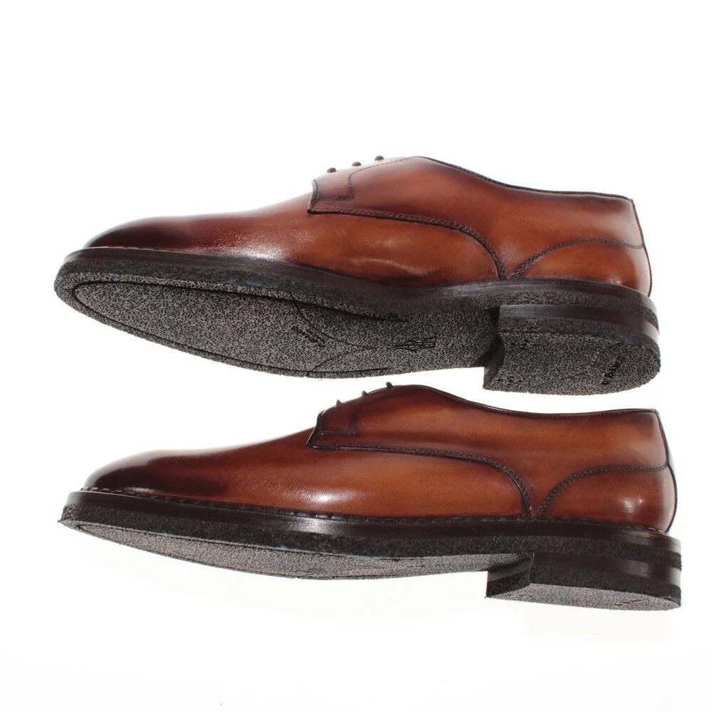 Di Bianco NWB Derby Dress Shoes Size 9.5 US in Brown Leather Made in Italy